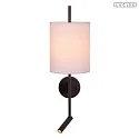 Lucide Wandleuchte MAGIC m. Lesearm Ø 18 cm 1x E27 IP20 Stoff/beige + USB-Anschluss