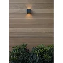 Lucide LED Bad-Wandstrahler AXI, IP54, eckig, Up/Down (Winkel verstellbar), 2x 7W 2700K 2x 320lm, schaltbar, Metall, schwarz