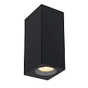Outdoor Wandstrahler ZARO, 2xGU10, IP44, eckig, schwarz