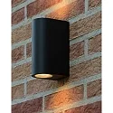 Lucide Outdoor Wandstrahler ZARO, 2xGU10, IP44, halbrund, schwarz