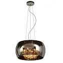 pendant luminaire PEARL 5 flames, round G9 IP20, chrome, smoky colour