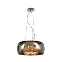 pendant luminaire PEARL 6 flames, round G9 IP20, chrome, smoky colour