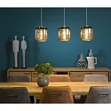 Lucide pendant luminaire ERYN 3 flames, round E27 IP20, chrome, gold