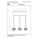 Lucide pendant luminaire ERYN 3 flames, round E27 IP20, chrome, gold