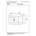 Lucide ceiling luminaire THOR square E27 IP20, grey