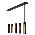 Lucide pendant luminaire LIONEL 5 flames, cylindrical E27 IP20, black