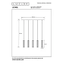 Lucide pendant luminaire LIONEL 5 flames, cylindrical E27 IP20, black