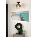 Lucide ceiling luminaire MARIUS round E27 IP20, smoky colour, black