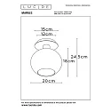 Lucide ceiling luminaire MARIUS round E27 IP20, smoky colour, black