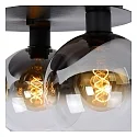 Lucide ceiling luminaire MARIUS 3 flames, round E27 IP20, smoky colour, black