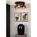Lucide ceiling luminaire MARIUS 3 flames, round E27 IP20, smoky colour, black