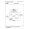 Lucide ceiling luminaire MARIUS 3 flames, round E27 IP20, smoky colour, black
