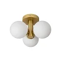 Badezimmer-Deckenleuchte TRUDY, IP44, 3-flammig, Ø 28cm, 3x G9, Gold matt / Messing / Opalglas