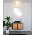 Badezimmer-Deckenleuchte TRUDY, IP44, 3-flammig, Ø 28cm, 3x G9, Gold matt / Messing / Opalglas