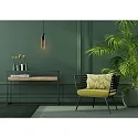 Lucide pendant luminaire ORLANDO cylindrical E27 IP20, smoky colour, black