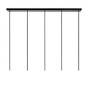 Lucide pendant luminaire ORLANDO 5 flames, square E27 IP20, smoky colour, black