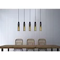 Lucide pendant luminaire ORLANDO 5 flames, square E27 IP20, smoky colour, black