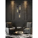 Lucide pendant luminaire ORLANDO 3 flames, cylindrical E27 IP20, smoky colour, black