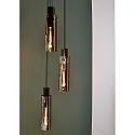 Lucide pendant luminaire ORLANDO 3 flames, cylindrical E27 IP20, smoky colour, black