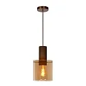 pendant luminaire TOLEDO cylindrical E27 IP20, amber, copper