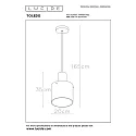 Lucide LED Pendelleuchte TOLEDO, Ø 20 cm, 1xE27, Amber