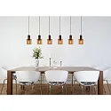 Lucide pendant luminaire TOLEDO 3 flames, square, cylindrical E27 IP20, amber, copper