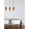 Lucide pendant luminaire TOLEDO 3 flames, square, cylindrical E27 IP20, amber, copper