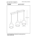 Lucide pendant luminaire TOLEDO 3 flames, square, cylindrical E27 IP20, amber, copper