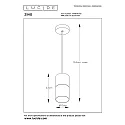 Lucide pendant luminaire ZINO cylindrical E27 IP20, smoky colour, black