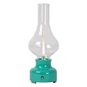Lucide table lamp JASON LED round IP20, transparent, turquoise dimmable
