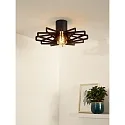 Lucide ceiling luminaire ZIDANE round E27 IP20, wood, black