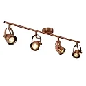 Lucide spot CIGAL LED 4 flames, square GU10 IP20, copper 