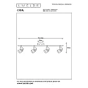 Lucide spot CIGAL LED 4 flames, square GU10 IP20, copper 