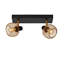 Deckenstrahler MAREN, 2xE14, Gold matt, messing