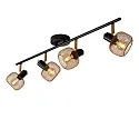 Lucide spot MAREN 4 flames, square E14 IP20, gold matt, brass, black