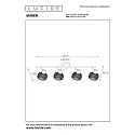 Lucide spot MAREN 4 flames, square E14 IP20, gold matt, brass, black