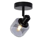 Lucide spot BJORN round E14 IP20, smoky colour, black