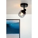 Lucide spot BJORN round E14 IP20, smoky colour, black