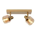 spot BJORN 2 flames, square E14 IP20, gold matt, brass