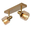 spot BJORN 2 flames, square E14 IP20, gold matt, brass