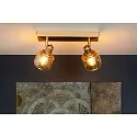 spot BJORN 2 flames, square E14 IP20, gold matt, brass