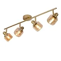 Lucide spot BJORN 4 flames, round E14 IP20, gold matt, brass