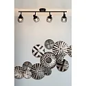 Lucide spot BJORN 4 flames, round E14 IP20, smoky colour, black