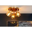Lucide Deckenstrahler BJORN, Ø 38 cm, 3xE14, Gold matt, messing
