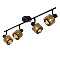 Lucide spot RAFA 4 flames, square E14 IP20, gold matt, brass, black