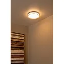 Lucide LED Bad-Deckenleuchte PLANO, IP44, Ø 28cm, 16W 2700/3000/4000K (CCT Switch), CRi >90, dimmbar, Chrom / opal