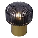 table lamp JANY round E14 IP20, gold matt, brass, smoky colour 