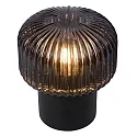 Lucide table lamp JANY round E14 IP20, smoky colour, black 