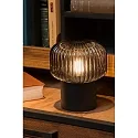 Lucide table lamp JANY round E14 IP20, smoky colour, black 