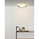 Lucide ceiling luminaire DIMY LED round IP21, wood, opal dimmable
